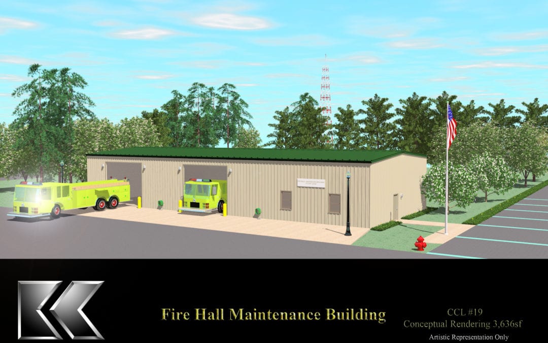 PEMB Fire Station Maintenance Floor Plan and Elevation Drawings
