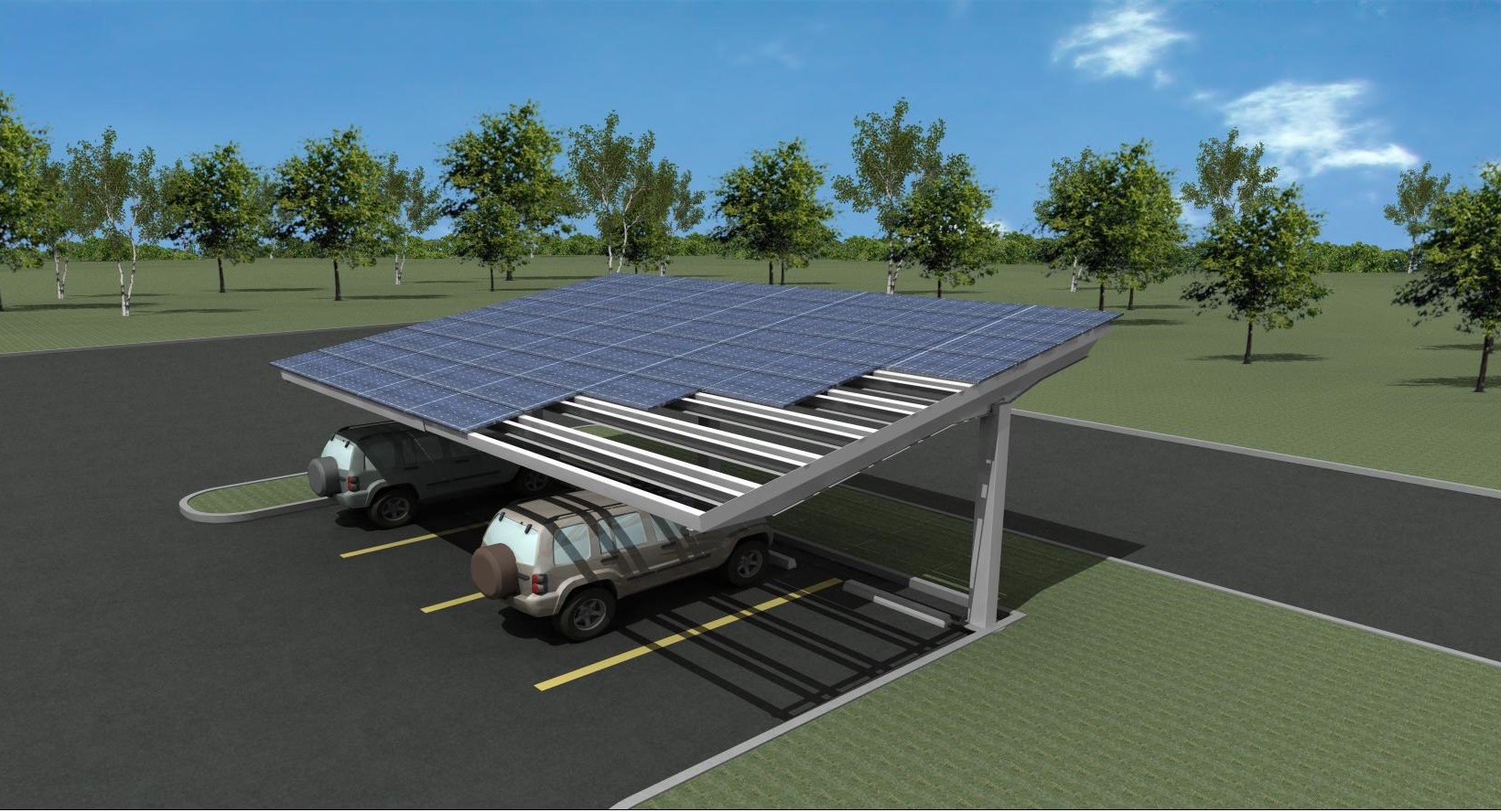 4 Car 16KW Solar Canopy Carport